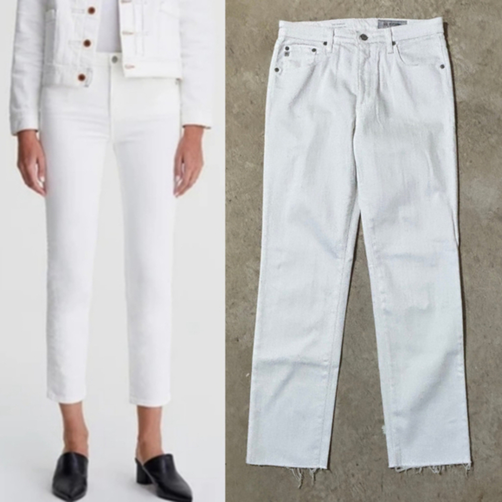 Adriano Goldschmied Isabelle High Rise Straight Leg Crop Jeans Women’s 29 White